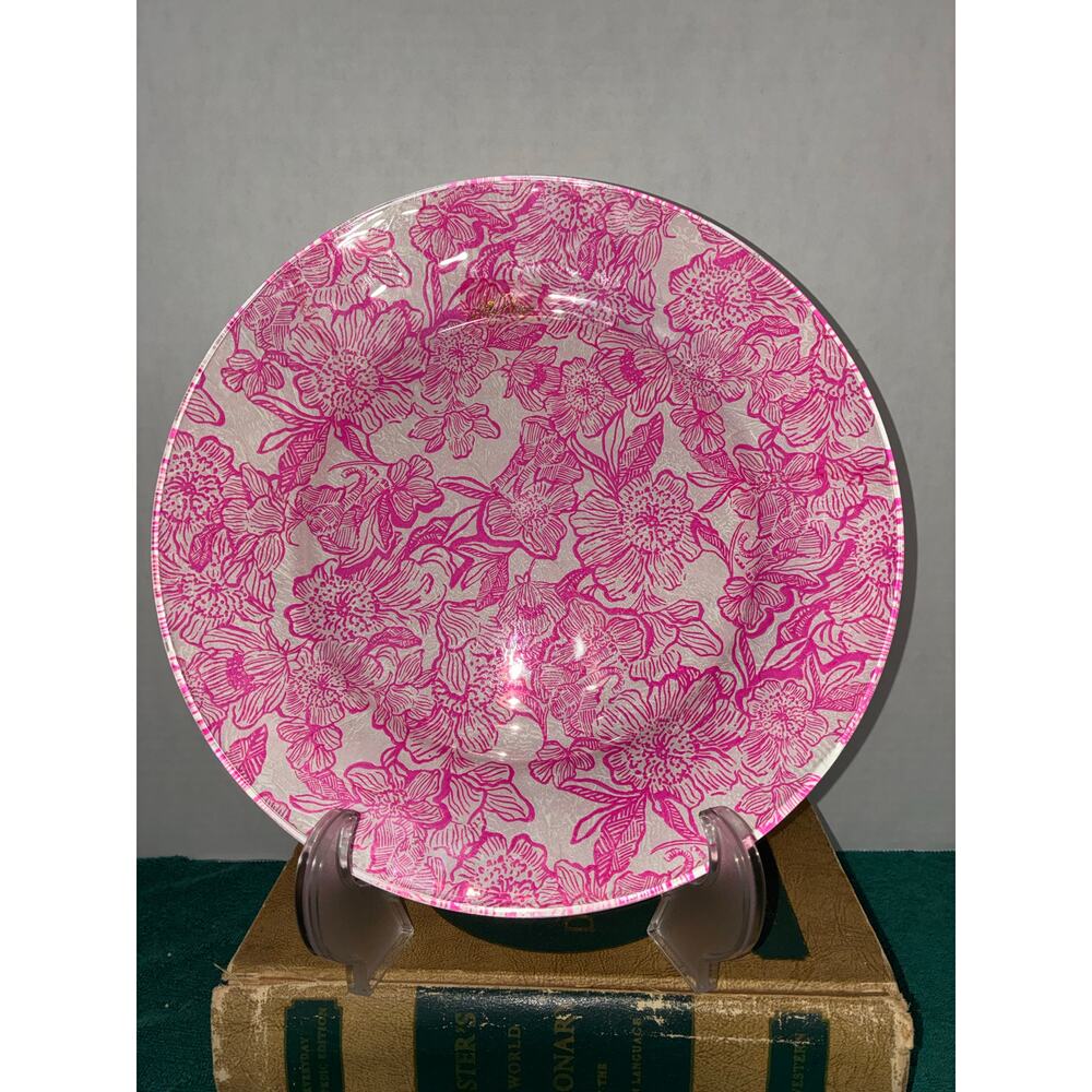 Designer decoupaged glass serving plate
